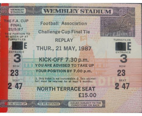 1987 FA CUP FINAL REPLAY COVENTRY CITY V TOTTENHAM HOTSPUR TICKET
There was no replay so the match was never played. Most wer