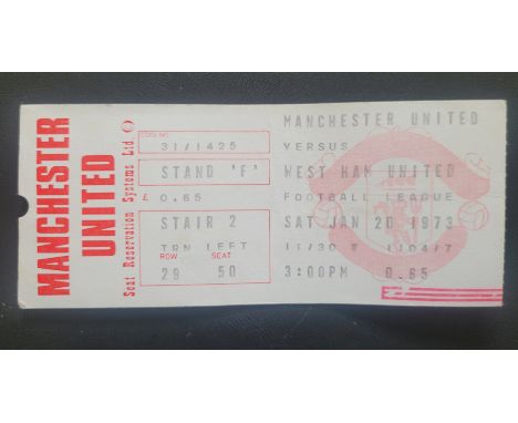 1972-73 MANCHESTER UNITED V WEST HAM UNITED TICKET
Ref SM