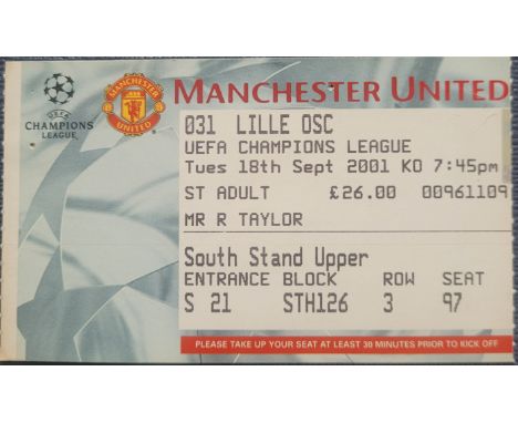 2000-01 MANCHESTER UNITED V LILLE OSC CHAMPIONS LEAGUE TICKET
Two pin holes
Ref MS