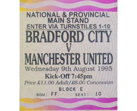 1995 BRADFORD CITY V MANCHESTER UNITED FRIENDLY TICKET
Ref BF