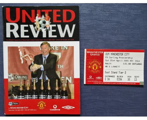 2000-01 MANCHESTER UNITED V MANCHESTER CITY PROGRAMME &amp; TICKET
Ref SL