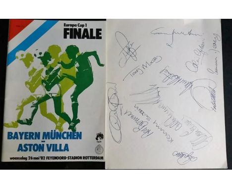 1981 ASTON VILLA V BAYERN MUNICH EUROPEAN CUP FINAL &amp; VILLA TEAM AUTOGRAPHS
Ref BA381