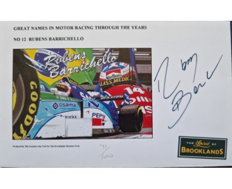 MOTOR RACING LIMITED EDITION COVER SIGNED BY RUBENS BARRICHELLO
Ref G