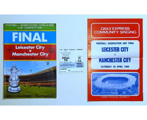 1969 FA CUP FINAL LEICESTER CITY V MANCHESTER CITY PROGRAMME, TICKET &amp; SONG SHEET
Leicester City v Manchester City 1969 F