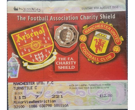 1998 CHARITY SHIELD ARSENAL V MANCHESTER UNITED TICKET - TREBLE WINNING SEASON
Slight fold
Ref MS