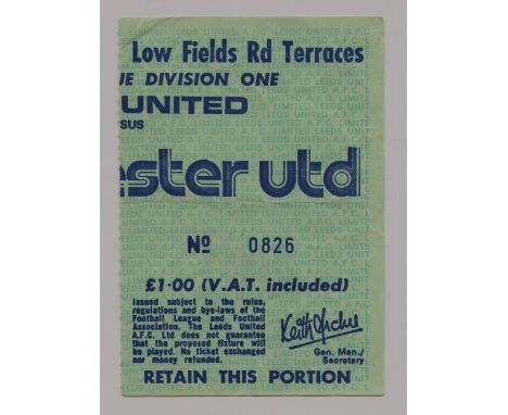 1970'S - EARLY 80'S LEEDS UNITED V MANCHESTER UNITED TICKET
Fold. Ref. T.
