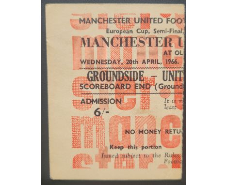 1965-66 EUROPEAN CUP SEMI-FINAL MANCHESTER UNITED V PARTIZAN BELGRADE TICKET
Ref SM