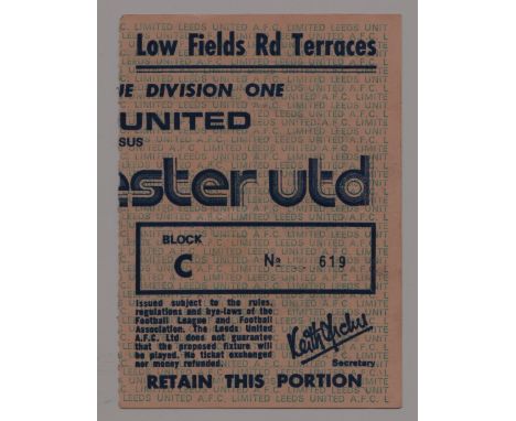 1970'S LEEDS UNITED V MANCHESTER UNITED TICKET
Ref. T.
