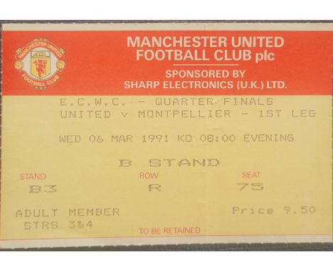 1990-91 MANCHESTER UNITED V MONTPELLIER ECWC TICKET
Slight fold
Ref MS