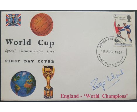 1966 WORLD CUP FIRST SAY COVER SIGNED BY ROGER HUNT
Franked Harrow &amp; Wembley
Ref BF