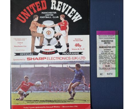 1986-87 MANCHESTER UNITED V MANCHESTER CITY PROGRAMME &amp; TICKET
Ref LT