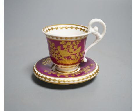 A Spode miniature teacup and saucer, c.1815. Provenance - Mona Sattin collection of miniature cups and saucers, collection no