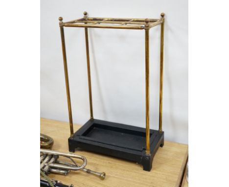 A brass framed stick stand 56cm