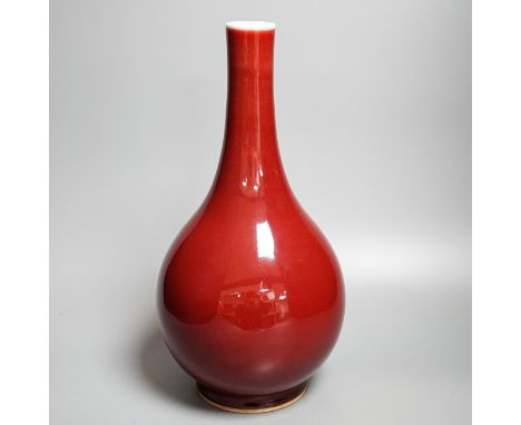 Chinese sang de boeuf glazed vase, Kangxi mark but later 36cm