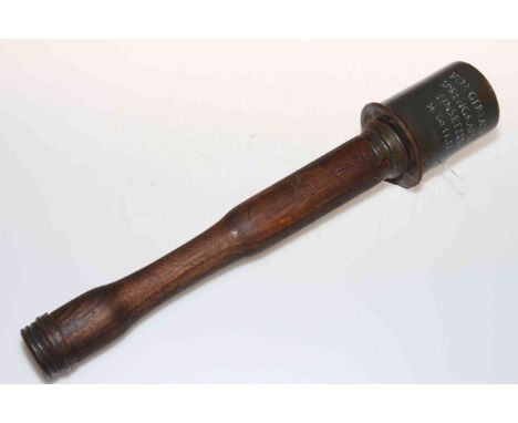 WWII German practice stick grenade, stamped 1943.