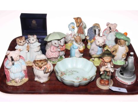 Collection of ten Royal Albert Beatrix Potter figures, Guinness seal, Hummel figure, Royal Worcester box, Royal Crown Derby d