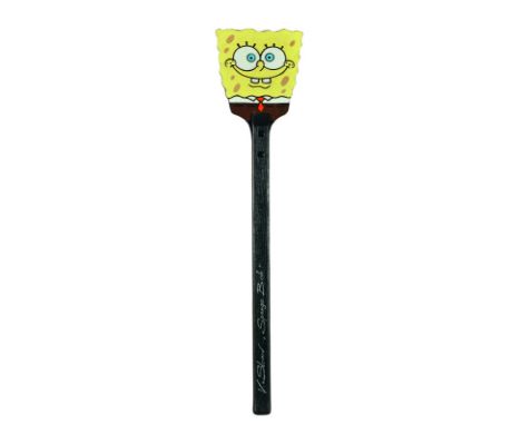 Vasily Slonov  Sponge Bob Fly Flap 2014 Wood, rubber, print. H = 51 cm Signed and titled by the artist 
