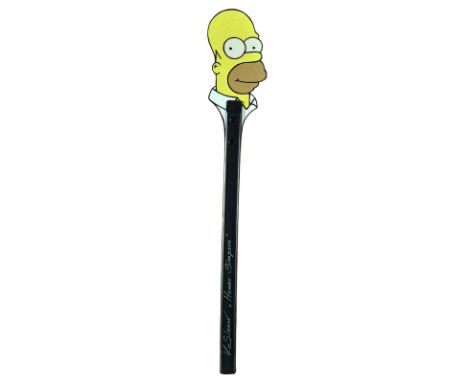 Vasily Slonov  Homer Simpson Fly Flap 2014 Wood, rubber, print. H = 53.5 cm Signed and titled by the artist 