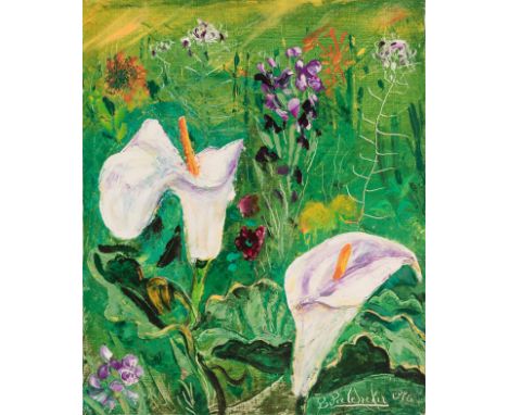 BENJAMÍN PALENCIA (Barrax, Albacete, 1894 - Madrid, 1980)."Lilies", 1976.Oil on canvas.Attached certificate issued by the Ben