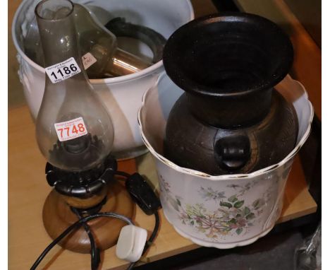 Two large jardinieres and other household items. Not available for in-house P&amp;P, contact Paul O'Hea at Mailboxes on 01925