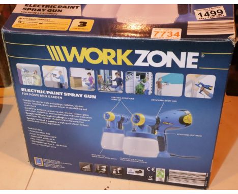 Boxed Work Zone electric paint spray gun. Not available for in-house P&amp;P, contact Paul O'Hea at Mailboxes on 01925 659133