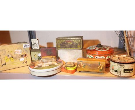 Collection of vintage advertising tins. Not available for in-house P&amp;P, contact Paul O'Hea at Mailboxes on 01925 659133 