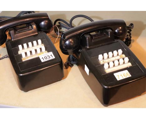 Pair of 1950s bakelite push button telephones. P&amp;P Group 2 (£18+VAT for the first lot and £3+VAT for subsequent lots) 