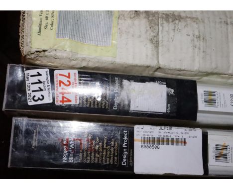 Three new old stock roller blinds, W: 60 cm. Not available for in-house P&amp;P, contact Paul O'Hea at Mailboxes on 01925 659