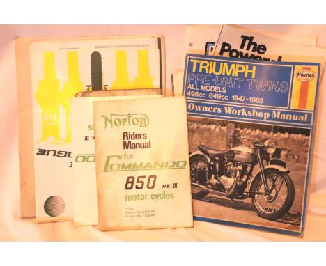 Selection of Norton Motorcycle ephemera including a riders manual for the Commando 850 MKIII, tool catalogues etc. P&amp;P Gr