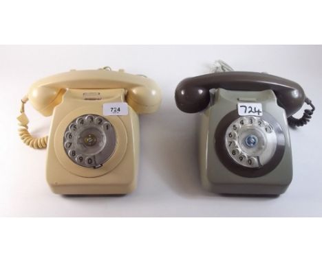 Two large vintage dial telephones (converted)