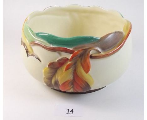 A Clarice Cliff fruit bowl 'Chestnut Pattern'