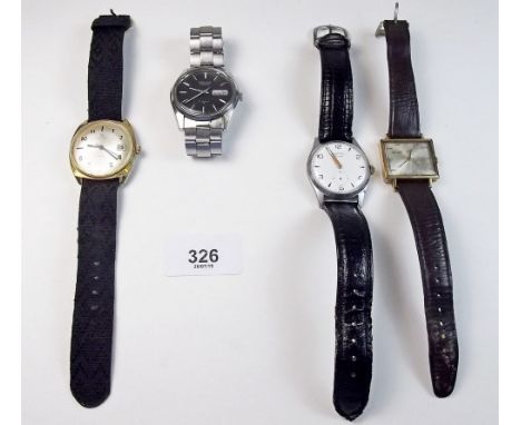 Four vintage mechanical watches including Rotary and a Seiko Automatic