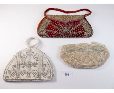 Three vintage evening/clutch bags, one in original box