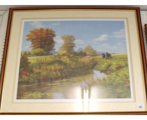 W R Makinson - limited edition print of a canal scene 43 x 53cm, signed in pencil