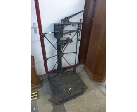 A set of Victorian cast iron weighing scales 