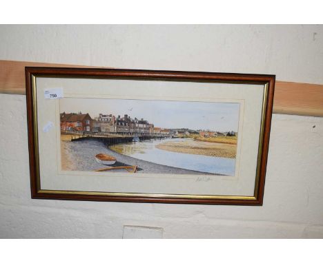 Andrew Dibben, Blakeney, Norfolk, coloured print, framed and glazed