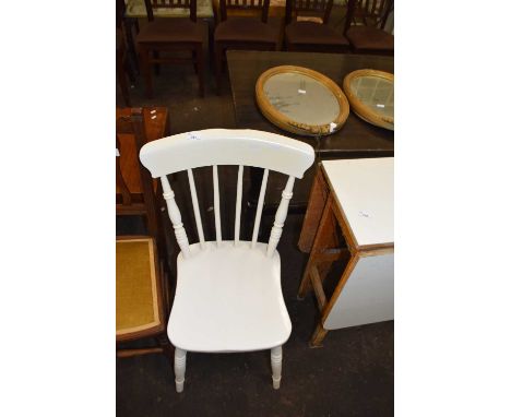 White painted stick back kitchen chair