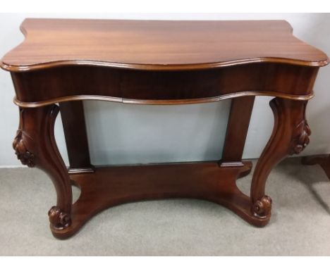 Quality Vict Mahogany 1 Drawer Cabriole Leg Console TableDimensions:120cm W 49cm D 91cm H