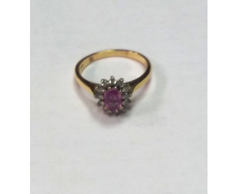 18 Carat Diamond & Ruby Ring