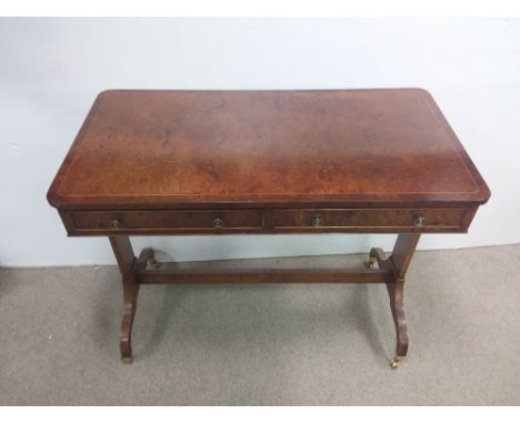 Burr Elm Inlaid Sofa Table