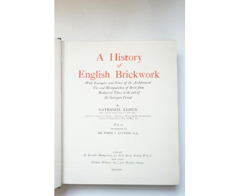 ° ° Lloyd, Nathaniel - A History of English Brickwork With Examples and Notes of the Architectural Use and Manipulation of Br