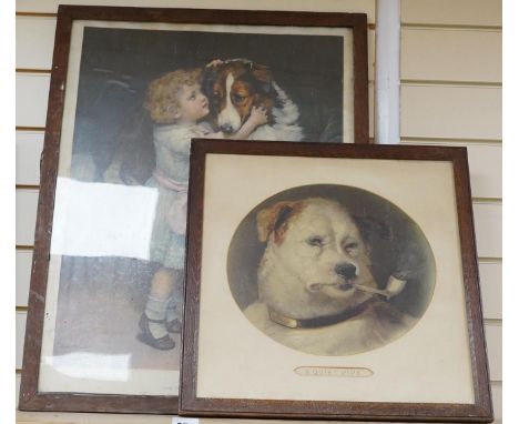 From the Studio of Fred Cuming. Two vintage Pears colour lithographs, comprising 'A quiet pipe' and 'Don't tell', from the pa