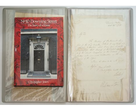 ° ° A collection of 14 autograph letters from British Prime Ministers, 1767-1912, with a signed photograph of David Lloyd Geo