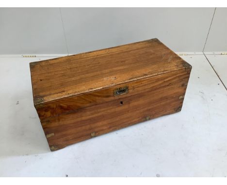 A small 19th century camphorwood trunk, width 80cm, depth 38cm, height 35cm. Condition - fair