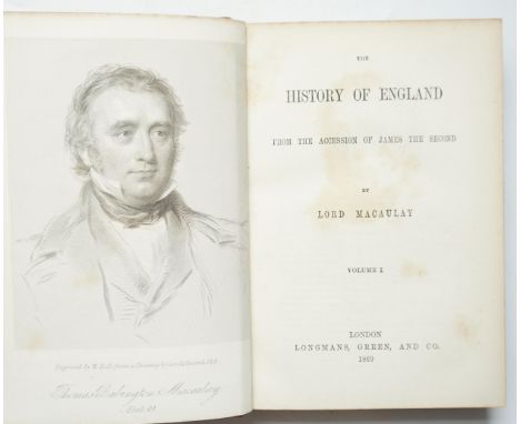 ° ° BINDINGS - Macaulay, Thomas Babington - The History of England, 8 vols, 8vo, tree calf, Longmans, Green, and Co., London,