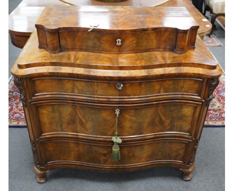A 19th century French commode, width 96cm, depth 49cm, height 93cm. Condition - fair