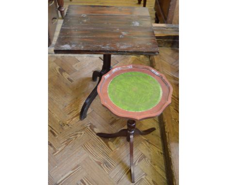 A Victorian Mahogany commode, a bidet (without liner), two occasional tables and a stool