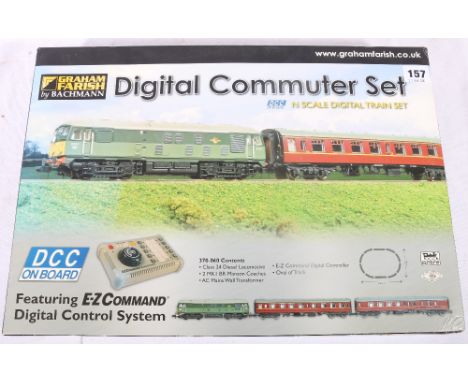 Graham Farish by Bachmann N gauge model railways 370-060 digital commuter train set with class 24 diesel locomotive BR, lacks