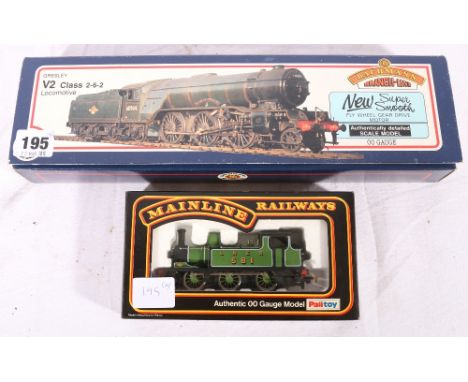 Bachmann Branch-line OO gauge 31-552 2-6-2 Durham Light Infantry locomotive and tender 60964 BR green and Mainline 37-054 0-6