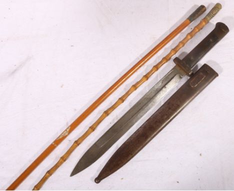 German S84/98 knife bayonet, both scabbard and ricasso marked CEWG for Carl Eickhorn, blade length 25cm, bayonet length 36cm,